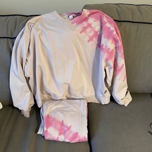 Joy lab pink tie dye matching 2 piece set! Sweater and joggers